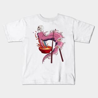 The Great Sushi Skeleton Bowl - Japanese Vector art Illustration Kids T-Shirt